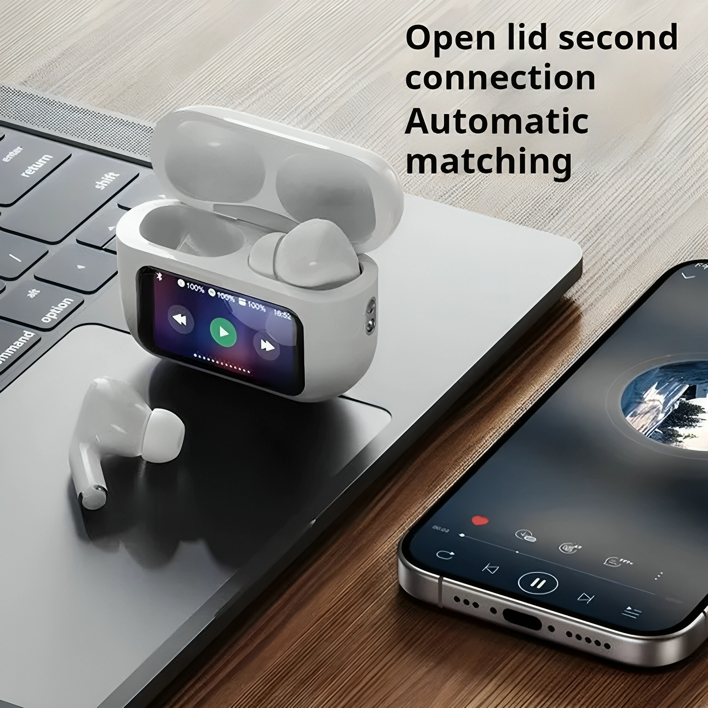 Noise Cancelling Earbuds with Screen